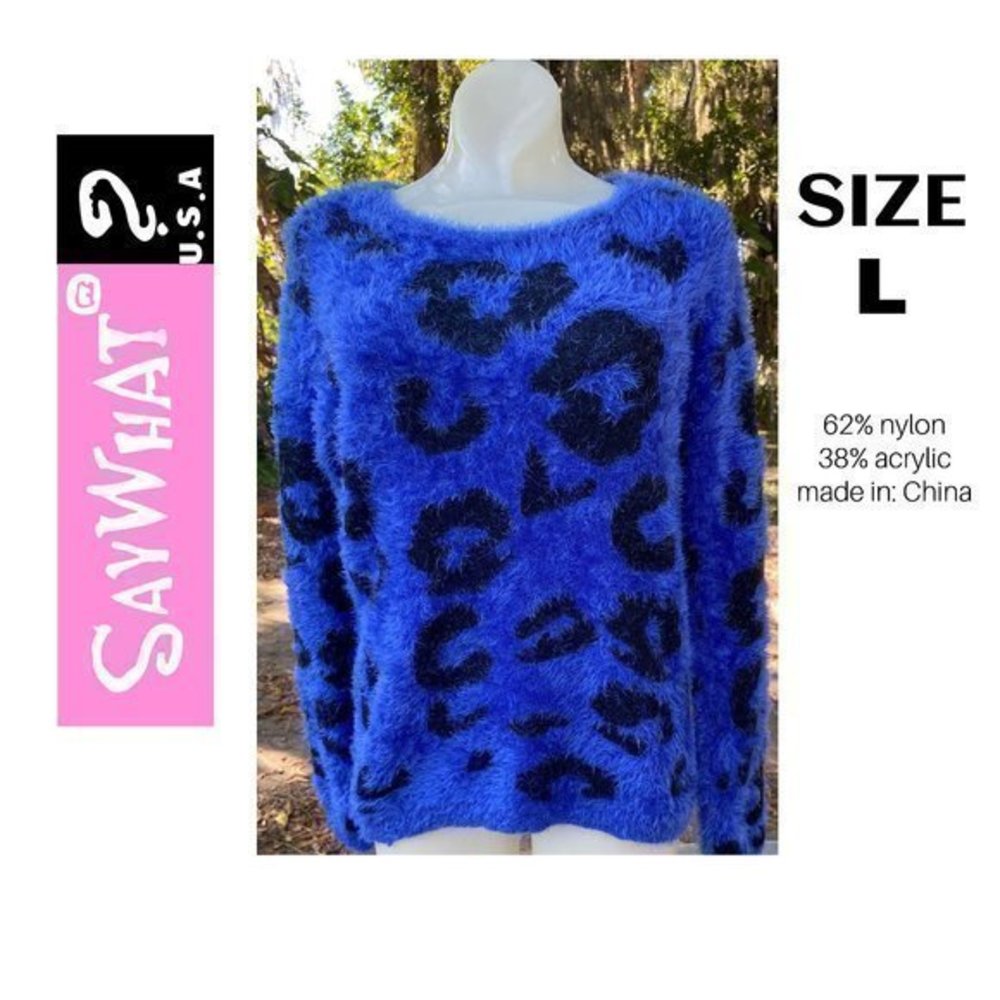 SayWhat fuzzy sweater